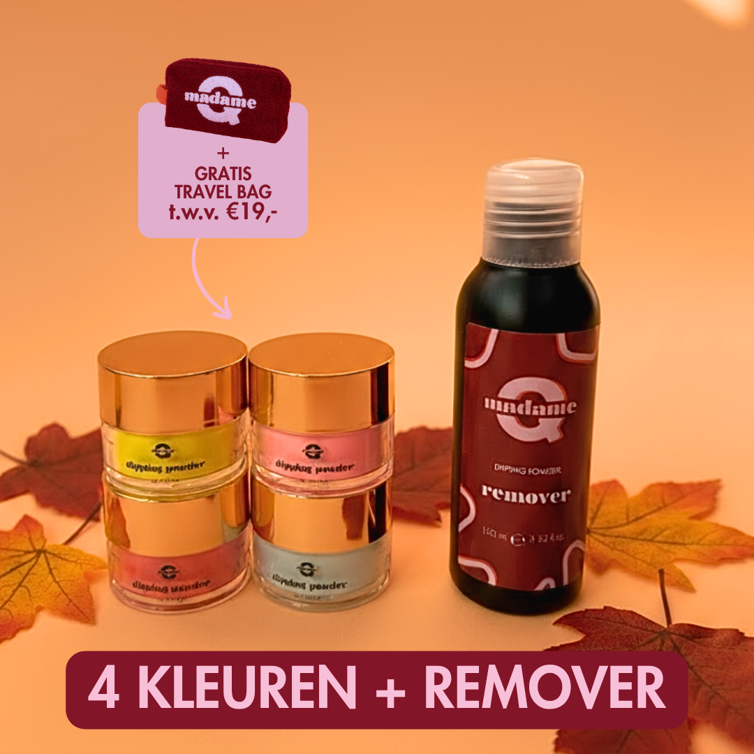 Bundel 4 kleuren + remover.